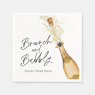 Brunch und Bubbly Brautparty Personalisiert Serviette