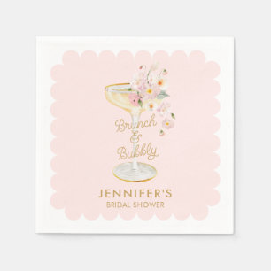 Brunch und Bubbly Brautparty Personalisiert Serviette