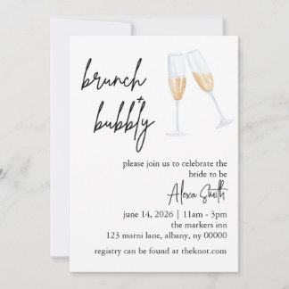 Brunch und Bubbly Bridal Shower Einladung - Bearbe