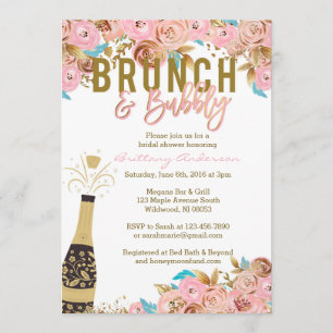 Brunch und Bubbly Bridal Shower Einladungen
