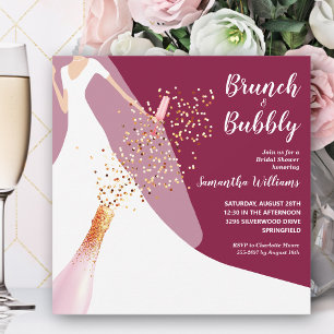 Brunch und Bubbly Bridge auf Cranberry Brautparty Einladung