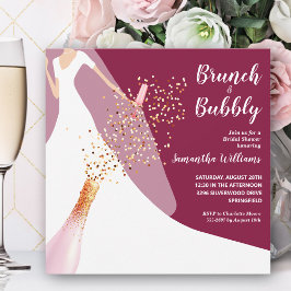 Brunch und Bubbly Bridge auf Cranberry Brautparty Einladung