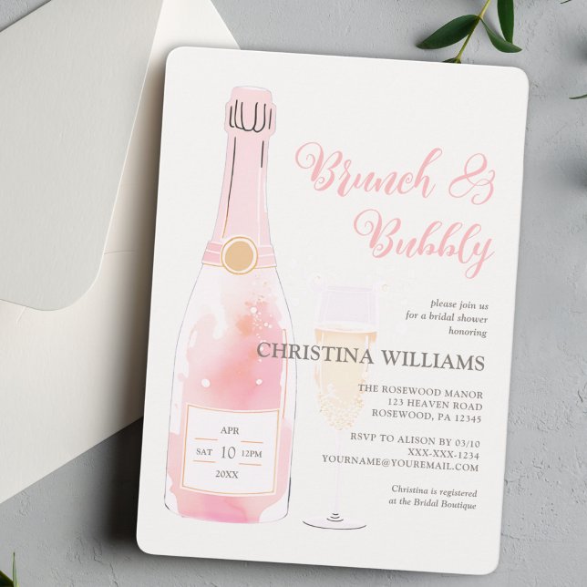 Brunch und Bubbly Champagne Brautparty Einladung (Von Creator hochgeladen)