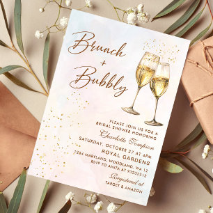 Brunch und Bubbly Champagne Brautparty Einladung