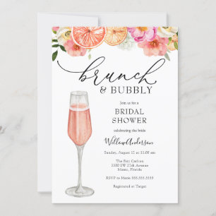 Brunch und Bubbly Champagne Brautparty Einladung