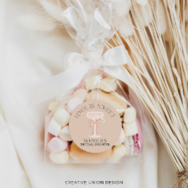 Brunch und Bubbly Champagne Brautparty Favoriten Runder Aufkleber