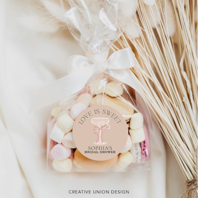 Brunch und Bubbly Champagne Brautparty Favoriten Runder Aufkleber (Von Creator hochgeladen)