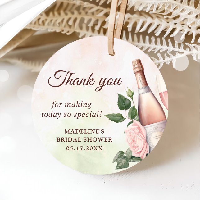 Brunch und Bubbly Champagne Brautparty Geschenkanhänger (Von Creator hochgeladen)