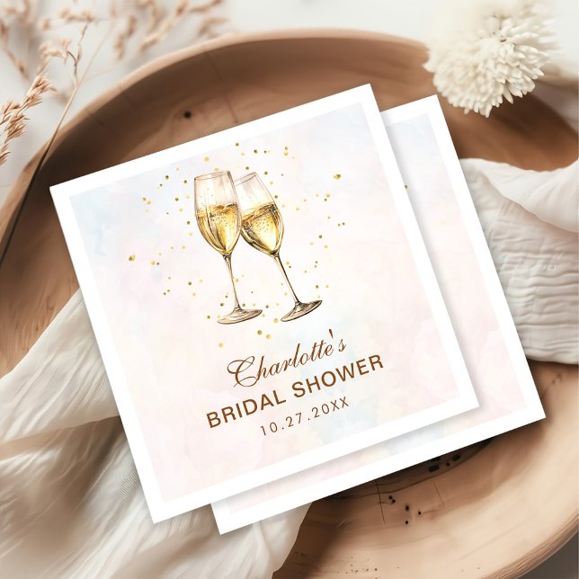 Brunch und Bubbly Champagne Brautparty Serviette (Von Creator hochgeladen)