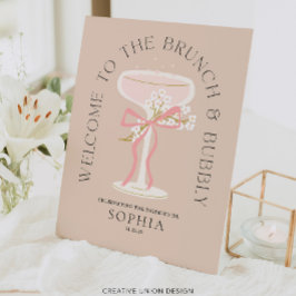 Brunch und Bubbly Champagne Brautparty Willkommen Sockelschild