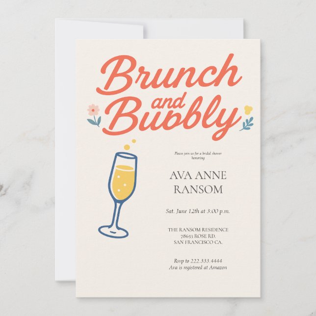 Brunch und Bubbly Champagne Generic Invasion Einladung (Vorderseite)