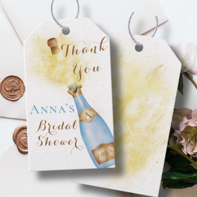 Brunch und Bubbly Champagner Gold Brautparty Geschenkanhänger (Von Creator hochgeladen)