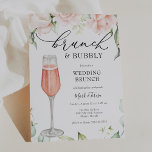 Brunch und Bubbly Champagner Hochzeitsbrunch Einladung<br><div class="desc">Post Wedding Brunch Einladung mit einer Aquarellflöte aus rosa Champagner und einer Kaskade von Aquarellgrün und Blütenfloralen. Passen Sie Ihre Daten für die Neuvermählten an. Klicken Sie auf "Klick um weitere Anpassungen vorzunehmen",  um den Stil,  die Größe oder die Farbe des Schriftartes zu ändern.</div>