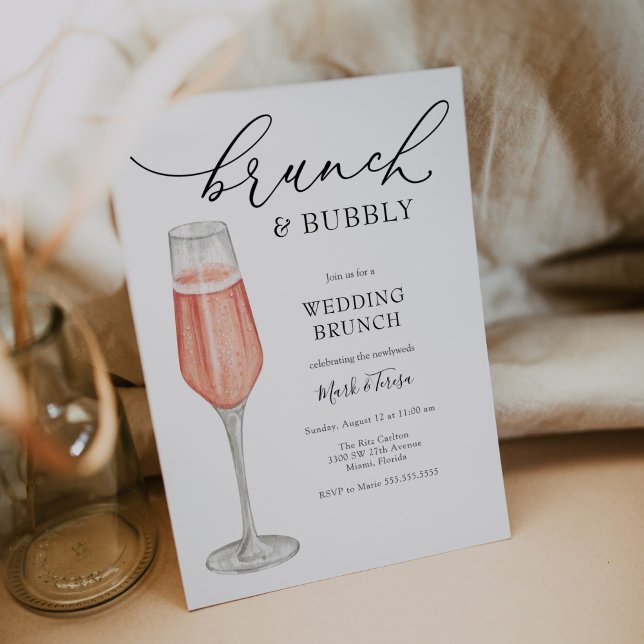Brunch und Bubbly Champagner Hochzeitsbrunch Einladung (Von Creator hochgeladen)