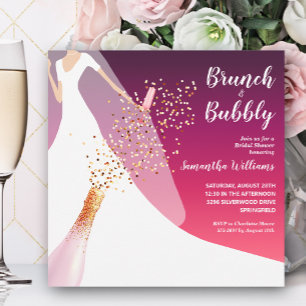 Brunch und Bubbly Cherry Brautparty Einladung