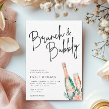 Brunch und Bubbly Elegante Brautdusche Einladung
