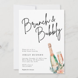 Brunch und Bubbly Elegante Brautdusche Einladung