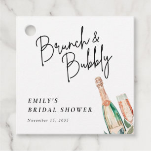 Brunch und Bubbly Elegantes Brautparty Geschenkanhänger