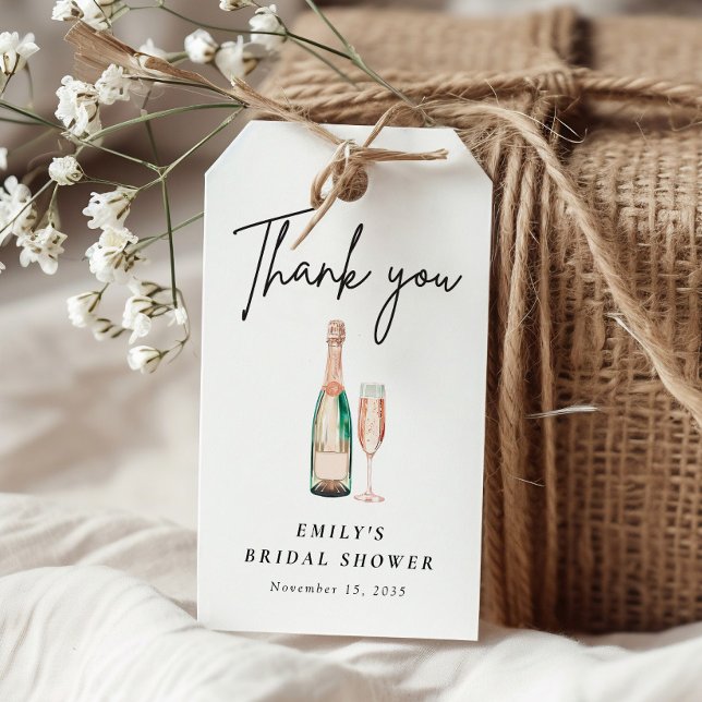 Brunch und Bubbly Elegantes Brautparty Geschenkanhänger (Von Creator hochgeladen)