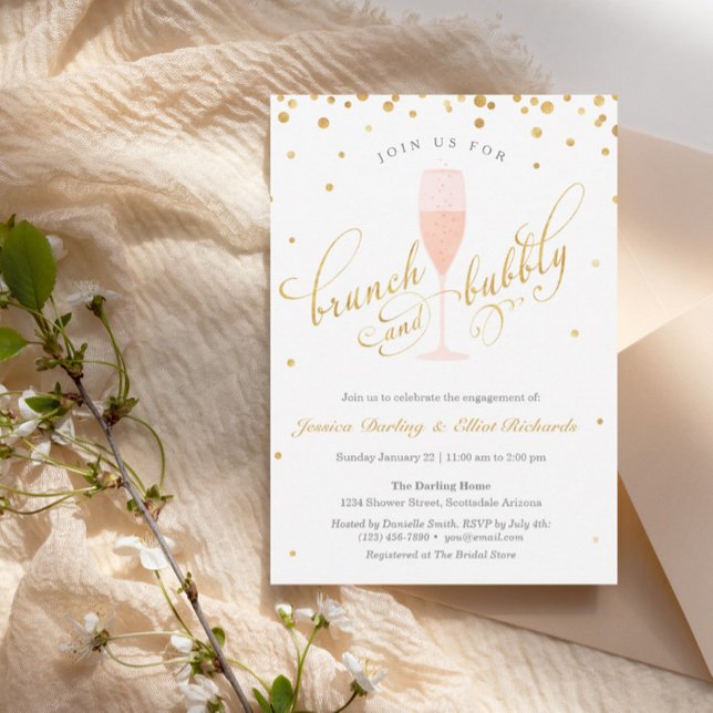 Brunch und Bubbly Engagement Party Einladung (Von Creator hochgeladen)