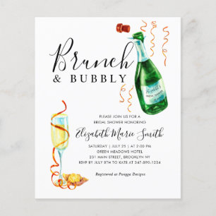 Brunch und Bubbly Flasche Bridal Dusche Einladung