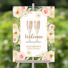 Brunch und Bubbly Floral Brautparty Willkommen Acrylschild