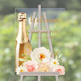 Brunch und Bubbly Floral Brautparty Willkommen Acrylschild