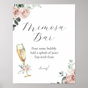 Brunch und Bubbly Floral Mimosa Bar Sign Poster