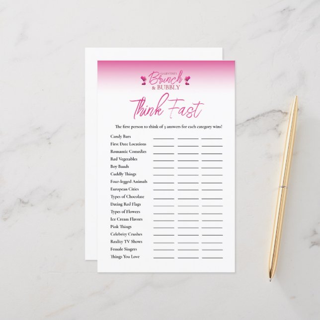 Brunch und Bubbly Galentinen denken an schnelles S (Vorderseite/Rückseite Beispiel)