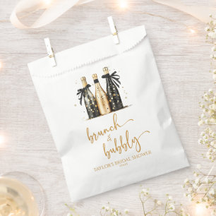 Brunch und Bubbly Gold Champagner Brautparty Geschenktütchen