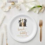 Brunch und Bubbly Gold Champagner Brautparty Pappteller<br><div class="desc">Dies ist ein Brunch und Bubbly Black Gold Champagne Brautparty Paper Teller!</div>