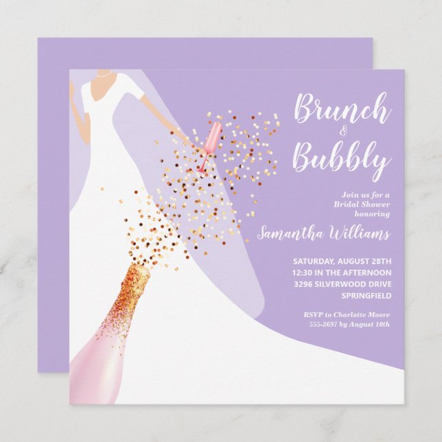 Brunch und Bubbly Lavender Brautparty laden (Vorne/Hinten)