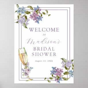 Brunch und Bubbly Lavender und Lilac Brautparty Poster