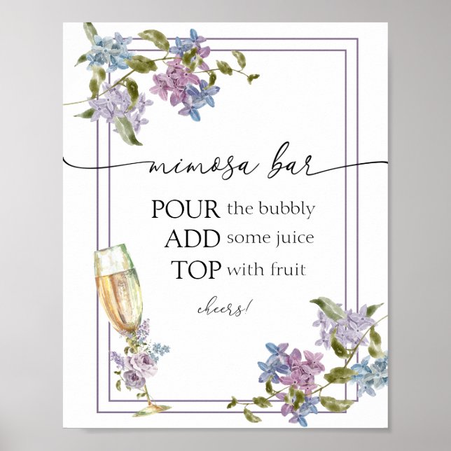 Brunch und Bubbly Lavender und Lilac Brautparty Poster (Vorne)