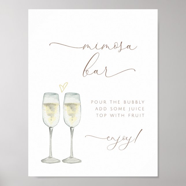 Brunch und Bubbly Mimosa Bar Sign Poster (Vorne)