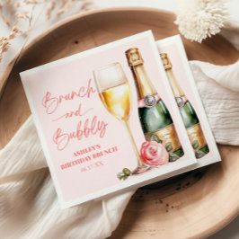 Brunch und Bubbly Mimosa Champagne Birthday Brunch Serviette