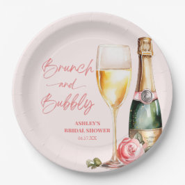 Brunch und Bubbly Mimosa Champagne Brautparty Pappteller