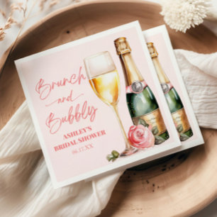 Brunch und Bubbly Mimosa Champagne Brautparty Serviette