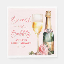Brunch und Bubbly Mimosa Champagne Brautparty Serviette