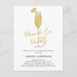 Brunch und Bubbly Mimosa Cocktail Brautparty Postkarte