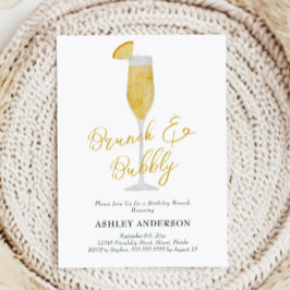 Brunch und Bubbly Mimosa Cocktail Geburtstagsparty Einladung