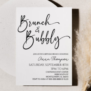 Brunch und Bubbly Minimal Brunch Party Einladung