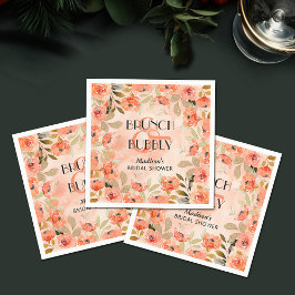 Brunch und Bubbly Orange Blume Brautparty Serviette