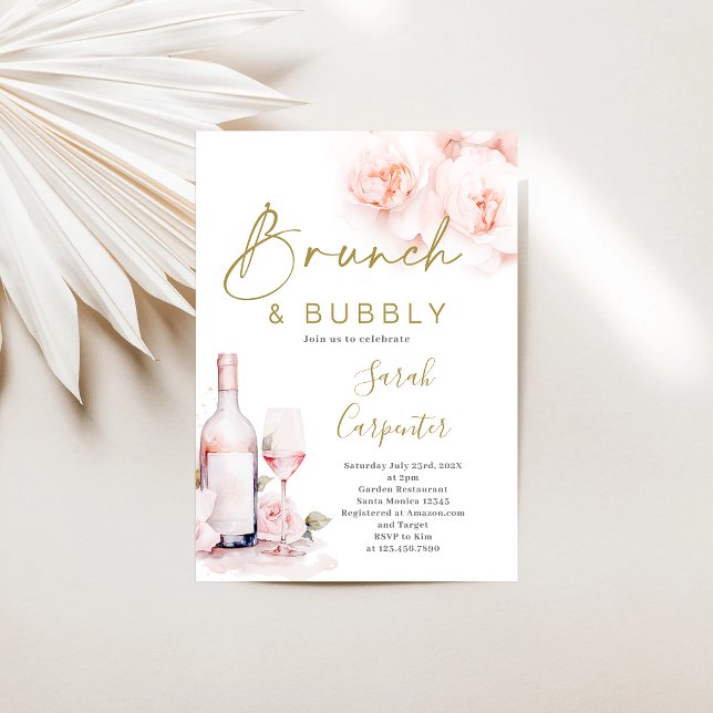 Brunch und Bubbly Prosecco Brautparty Einladung (Von Creator hochgeladen)