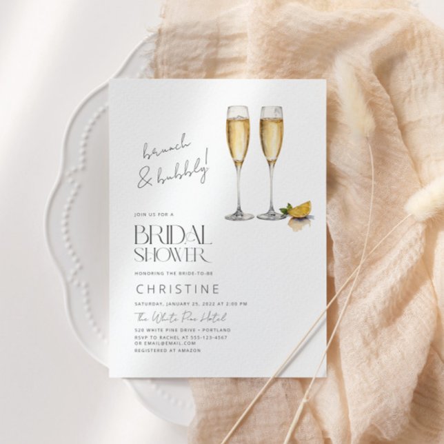 Brunch und Bubbly Sparkle Bridal Dusche Einladung (Von Creator hochgeladen)