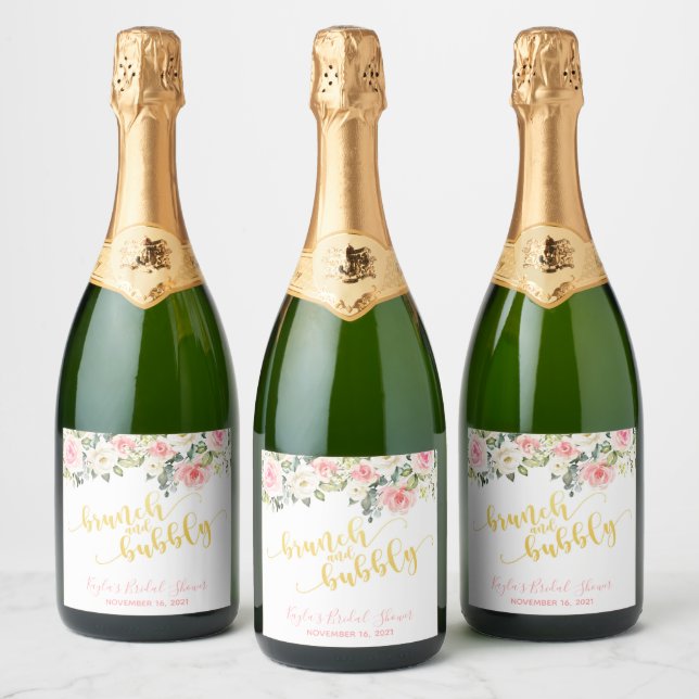 Brunch und Bubbly Sparkling Wine Label - Gold Text (Flaschen)
