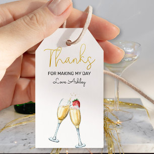Brunch und Bubbly Strawberry & Champagne Vielen Da Geschenkanhänger