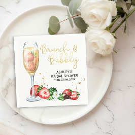 Brunch und Bubbly Strawberry und Champagner-Dusche Serviette