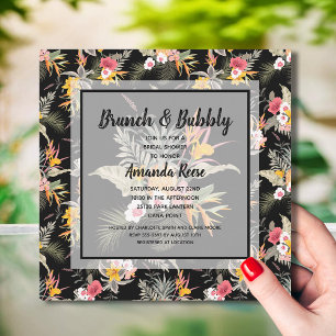 Brunch und Bubbly Tropical Brautparty Einladung