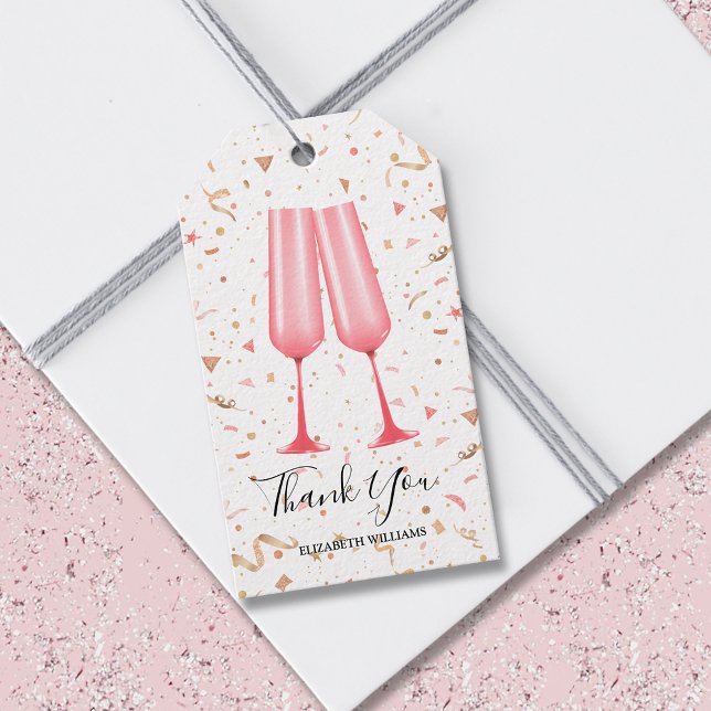 Brunch und Bubbly Vielen Dank Brautparty Geschenkm Geschenkanhänger (Brunch and bubbly thank you bridal shower gift favor tags)